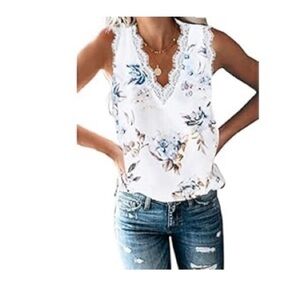 Floral Lace Trim Women’s Top
